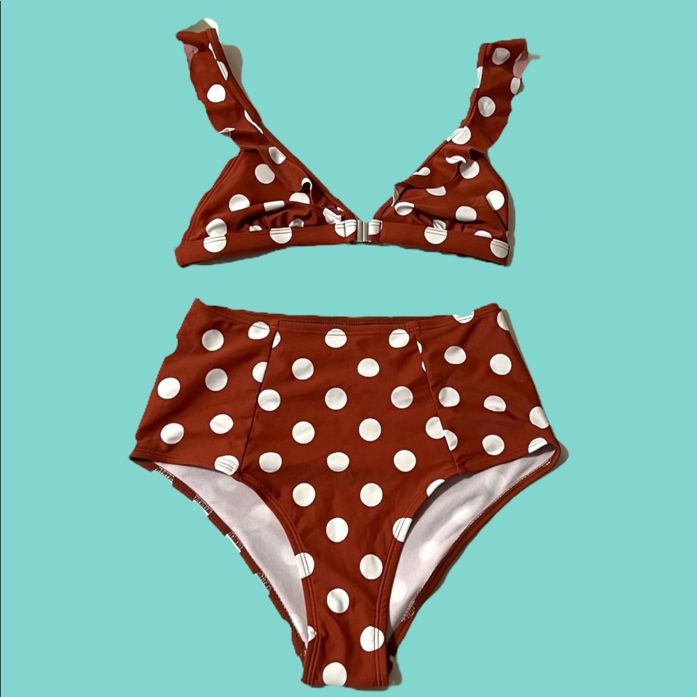 Polka Dot High Waisted Bikini,Size Small